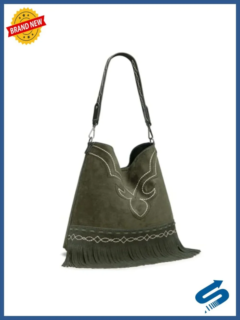 Faux Leather Fringe Suede Hobo Bag Shoulder Bag